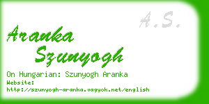 aranka szunyogh business card